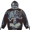 Travis Scott Cactus Jack Fragment Skeleton Graffiti Zip Hoodie