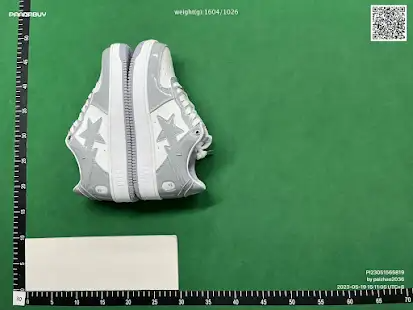 A Bathing Ape Bape Sta Patent Leather White Grey 2 A Bathing Ape Bape Sta Patent Leather White Grey - Image 2