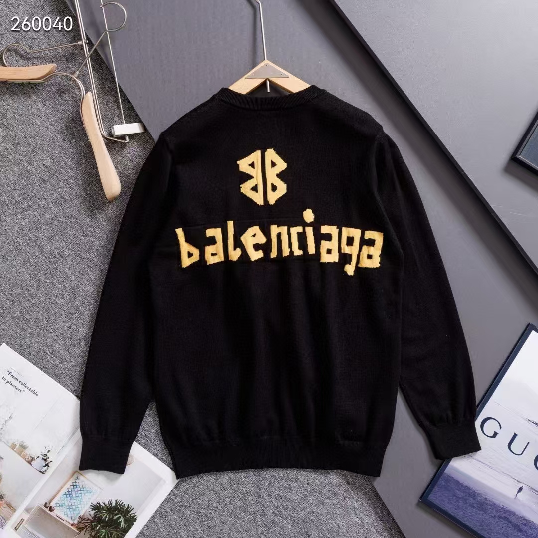 New Balenciaga 24ss front and back jacquard yellow tape couple model 5 New Balenciaga 24ss front and back jacquard yellow tape couple model - Image 5