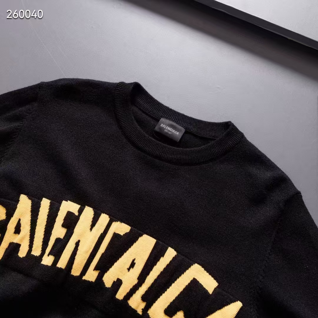 New Balenciaga 24ss front and back jacquard yellow tape couple model 7 New Balenciaga 24ss front and back jacquard yellow tape couple model - Image 7