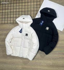 MLB Yankees flocked leather logo baseball down jacket 16 CnFans 6 4