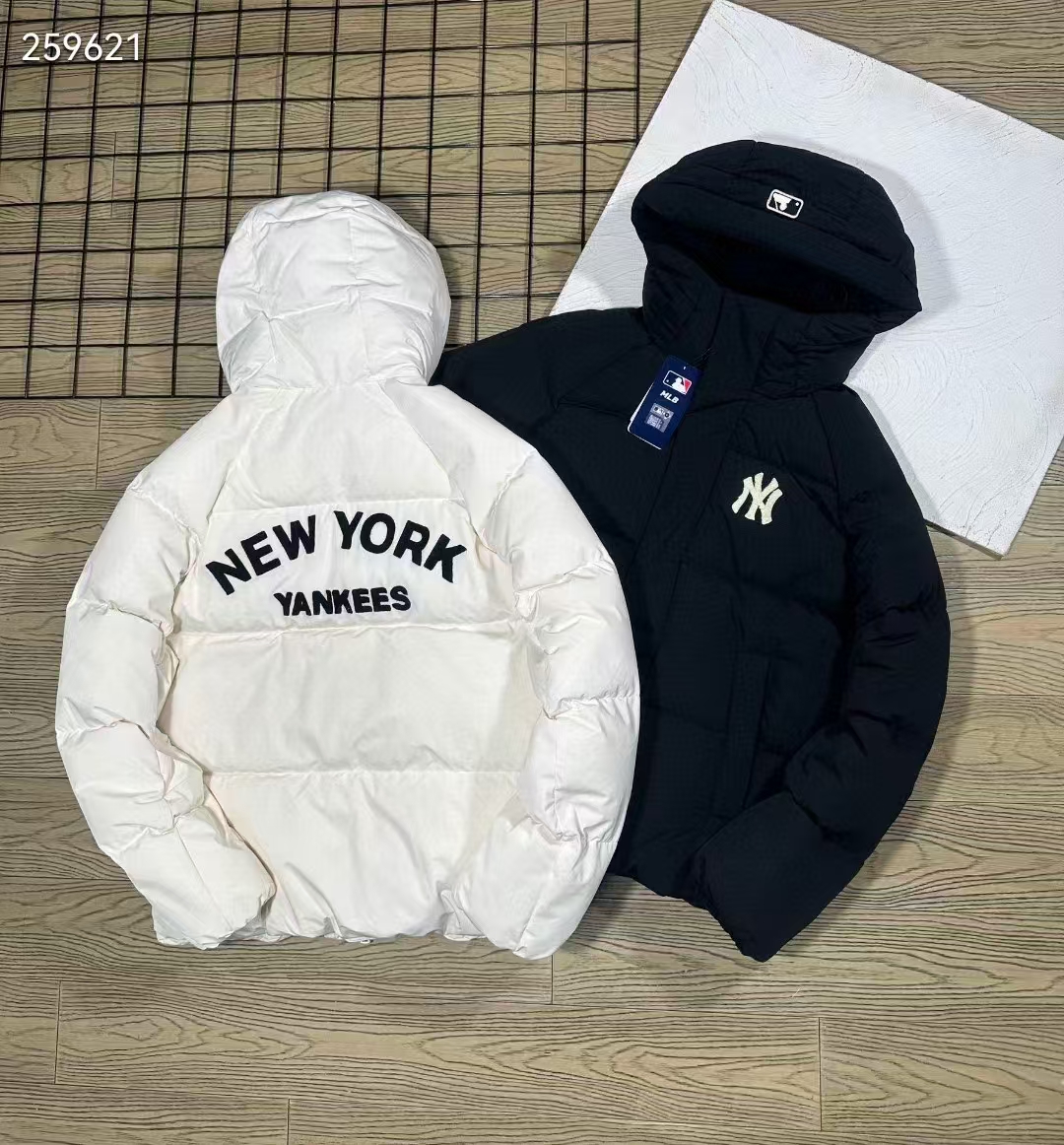 MLB Yankees flocked leather logo baseball down jacket 6 MLB Yankees flocked leather logo baseball down jacket - Image 6