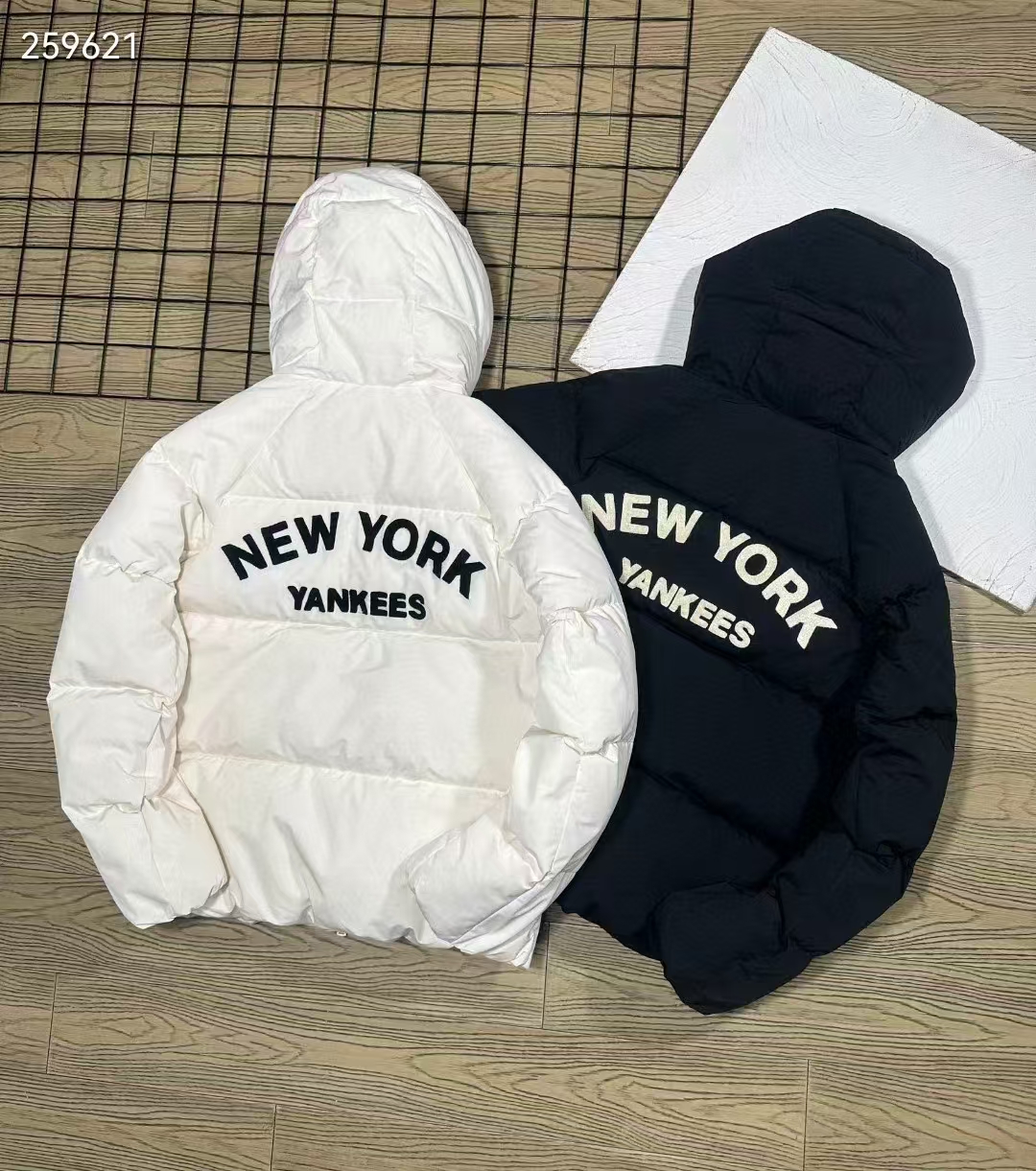 MLB Yankees flocked leather logo baseball down jacket 5 MLB Yankees flocked leather logo baseball down jacket - Image 5