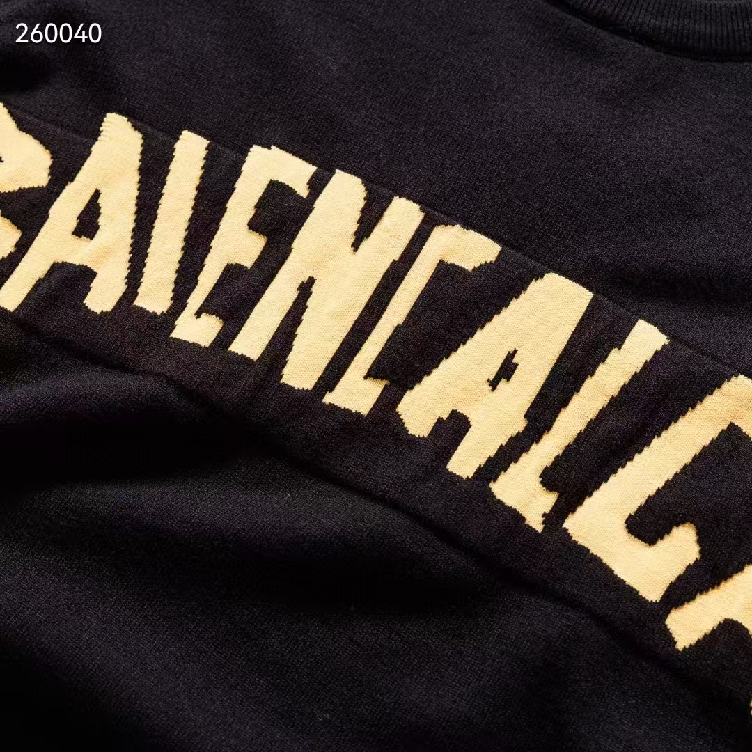 New Balenciaga 24ss front and back jacquard yellow tape couple model 10 New Balenciaga 24ss front and back jacquard yellow tape couple model - Image 10